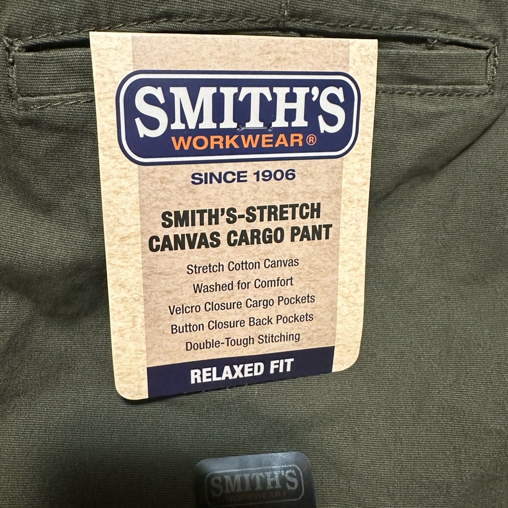 SMITH Men's Khaki Cargo Pants - Picture 2 of 4
